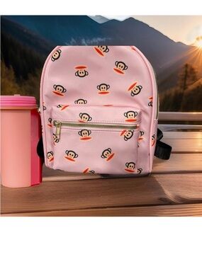 Paul Frank Pink Monkey Pattern Kids Backpack